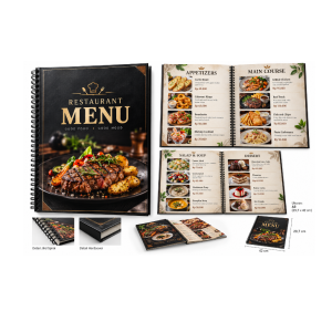 Menu Restaurant Hard Cover A4