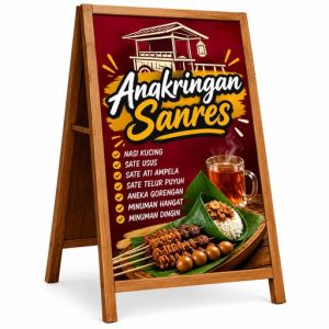 Stand Banner Kayu Segitiga